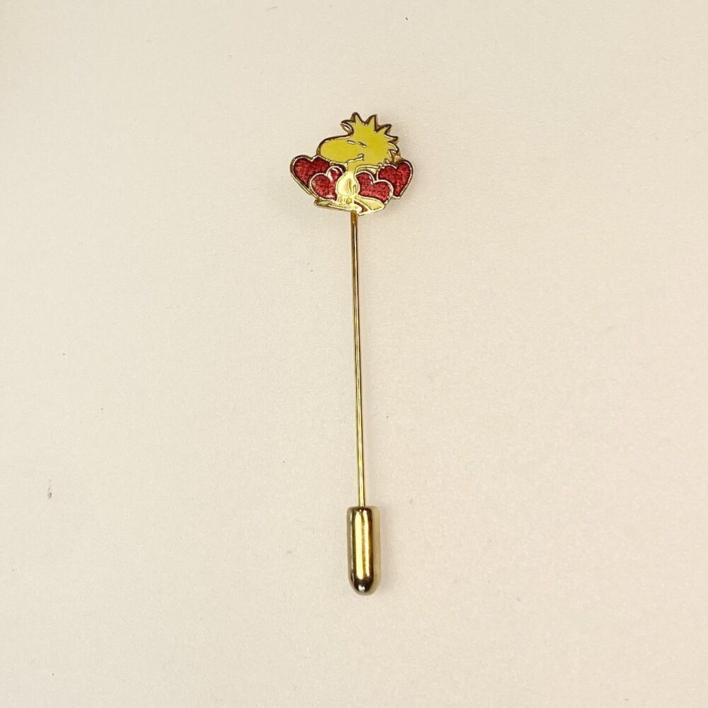 Vintage Woodstock Peanuts Stick Woodstock Valentines Hearts Lapel Pin